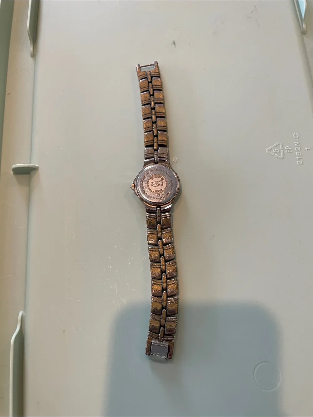 ESQ, Two-Tone Women's Watch with Black Dial and Gold Accents